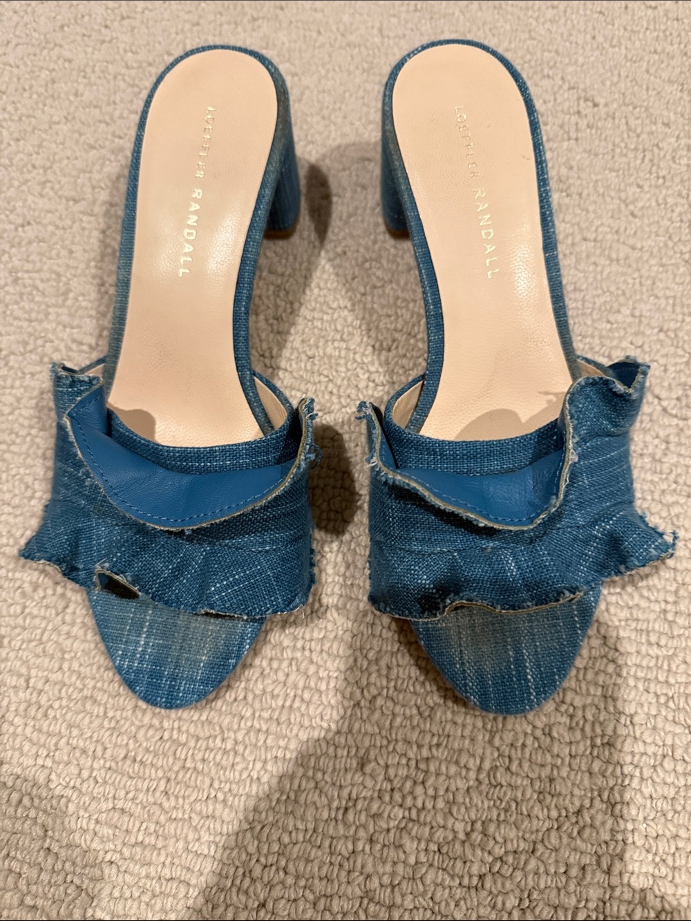 Loeffler Randal Ruffle Block Heel Slide Sandals - Picture 3 of 3